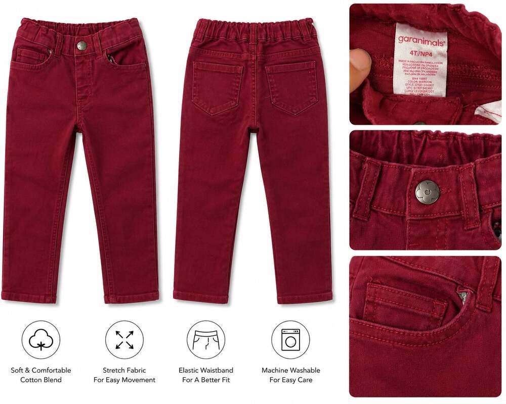 Garanimals Toddler Girl Maroon Pull-On Stretch Pants Size 4T